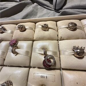 Elegant Silver Bracelet with Red Accents